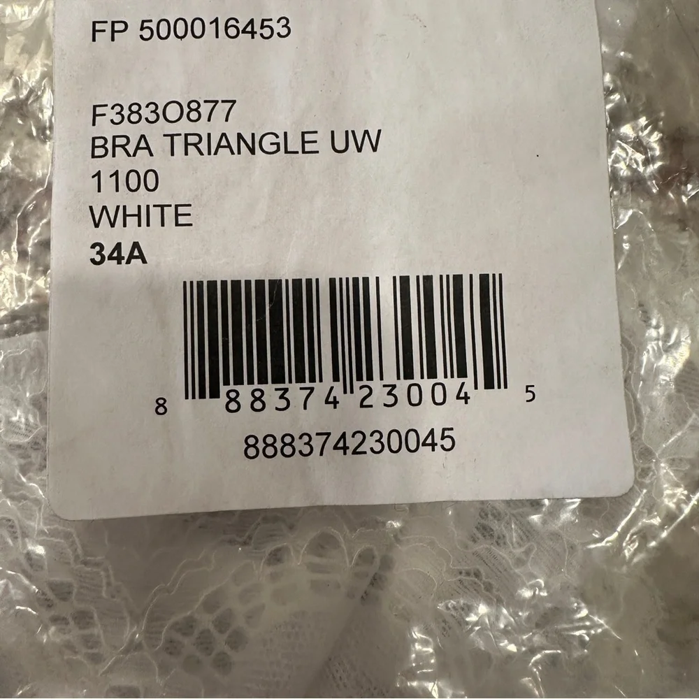 White Lace Bralette Free People triangle sexy layer underwire beach size 34 A